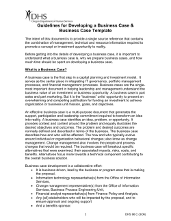 Guidelines for Developing a Business Case &amp