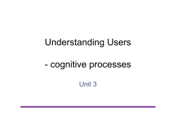 Understanding Users - cognitive processes