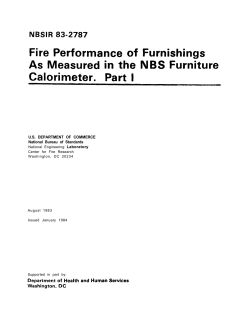 Fire Performance of Furnishings As Measured in the NBS Furniture
