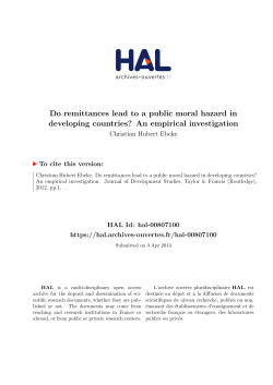 Do remittances lead to a public moral hazard in developing