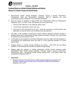 Progress Report on Climate Change Initiatives and Actions