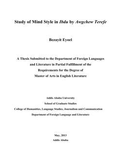 Study of Mind Style in Ibdu by Awgchew Terefe