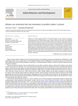 Infant Behavior and Development Infants use attention but not