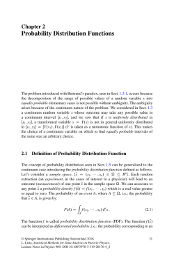 Probability Distribution Functions
