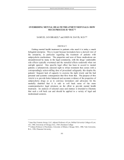OVERRIDING MENTAL HEALTH TREATMENT REFUSALS: HOW