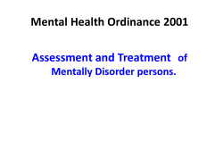 Mental Health Ordinance 2001