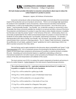 Life Cycle Analysis - UK College of Agriculture
