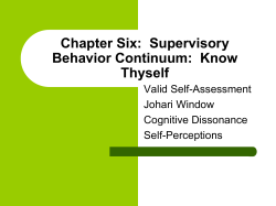 Chapter Six: Supervisory Behavior Continuum: Know Thyself
