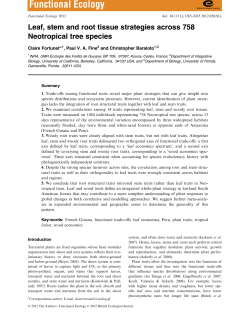 Leaf, stem and root tissue strategies across 758 Neotropical tree