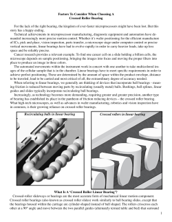 Factors To Consider When Choosing A Crossed Roller