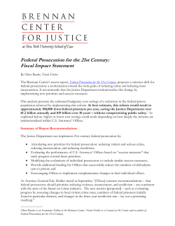 Federal Prosecution for the 21st Century
