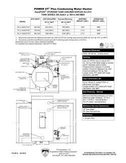 POWER VT&reg; Plus Condensing Water Heater