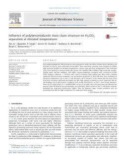 Influence of polybenzimidazole main chain structure on H2/CO2