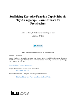 Scaffolding Executive Function Capabilities via Play