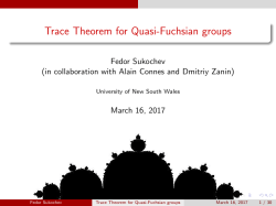 Trace Theorem for Quasi-Fuchsian groups
