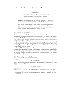 From feasible proofs to feasible computations