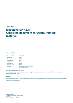 Milestone MNA2.1 - G&Eacute;ANT federated confluence