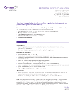 Employment Application - Cayman Islands Shipping Registry