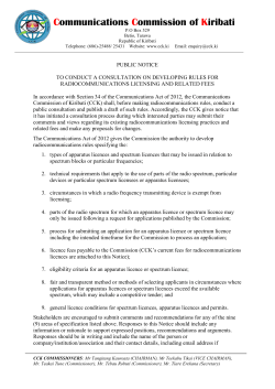 Notice for Consultation - Communications Commission of Kiribati