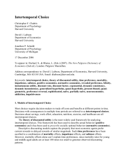 Intertemporal Choice - Christopher F. Chabris
