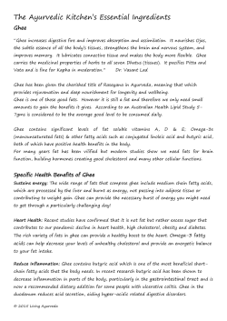 The Ayurvedic Kitchen`s Essential Ingredients