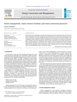 Waste management, waste resource facilities and waste conversion