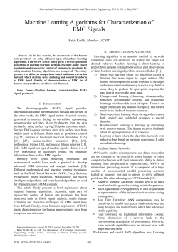 Machine Learning Algorithms for Characterization of EMG