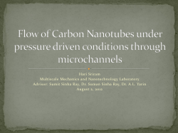 Flow of Carbon Nanotubes under pressure driven conditions