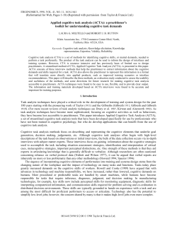 Applied cognitive task analysis (ACTA): a practitioner`s