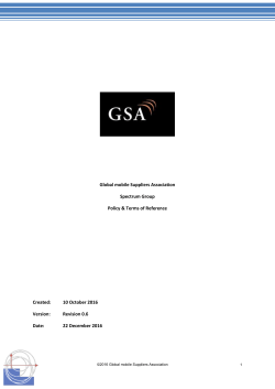 GSA Spectrum Group Policy and Terms of Reference