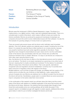 Reviewing Bitcoin as a legal currency