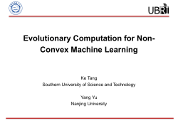 Evolutionary Computation for Non- Convex