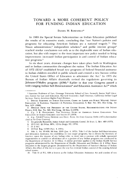 Toward a More Coherent Policy for Funding Indian Education