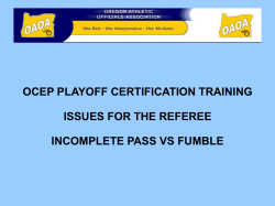 ocep playoff certification training issues for the