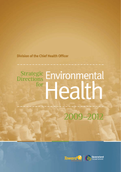 Strategic Directions for Environmental Health 2009-2012