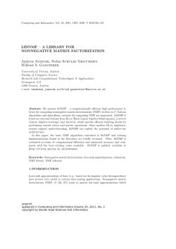 LIBNMF &ndash; A LIBRARY FOR NONNEGATIVE MATRIX