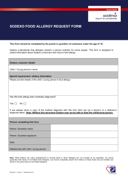 Food Allergy request form