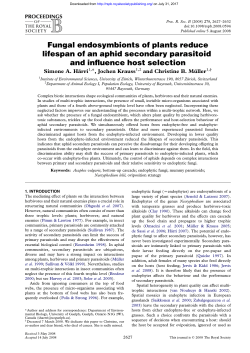 Fungal endosymbionts of plants reduce lifespan of an aphid