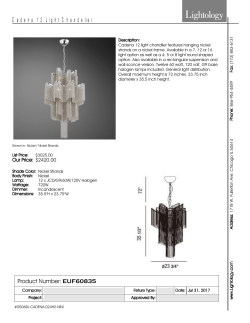 Cadena 12 Light Chandelier Spec Sheet