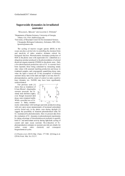 Superoxide dynamics in irradiated seawater