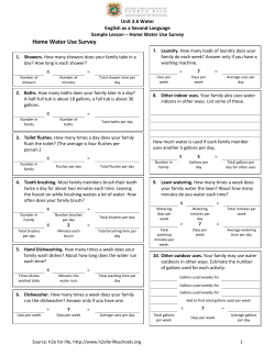 3.6 Sample Lesson - Home Water Use Survey