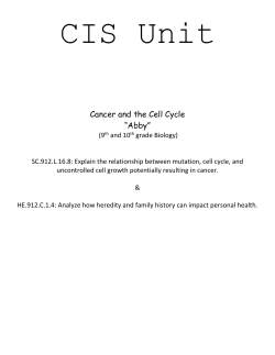 Cancer and the Cell Cycle