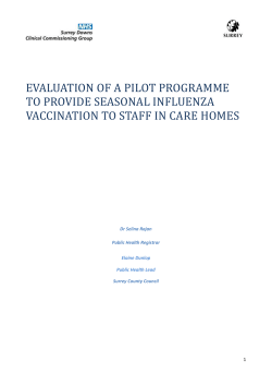Uptake of the influenza vaccine among staff in nursing and - Surrey-i