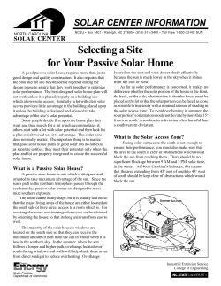Selecting a Site for Your Passive Solar Home