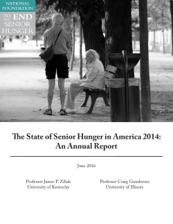 The State of Senior Hunger in America 2014: An Annual Report