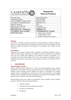 2.3 Assessment Items: Types of Assessment