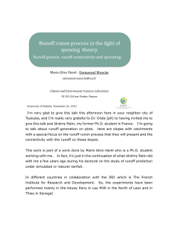 Runoff runon process in the light og queuing theory. Runoff genesis