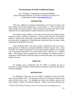 The Economics of Profit in California Dairies