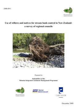 Use of willows and natives for stream bank control in New Zealand