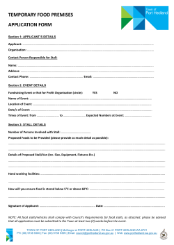 Temporary Food Stall Application Form